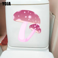 YOJA 20X22.8CM Pink Cute Mushroom Girl Bedroom Wall Sticker Decal Creative Toilet WC Decor T1-1430