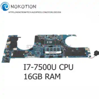 NOKOTION for HP Elitebook 1040 G4 Laptop Motherboard SR341 I7-7500U CPU 16GB RAM L02234-601 L04607-601 DA0Y0UMBAD0
