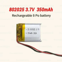 3.7V Li-ion Battery 802025 350mAh Lipo Rechargeable Batteries for Kids Smart Watch Bluetooth Headset DVD GPS Walkman Mp3 Cell