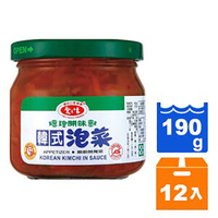 愛之味 韓式泡菜(玻璃罐) 190g (12入)/箱 【康鄰超市】