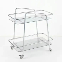 Simple Coffee Tables Creative Transparent Glass Mini Sofa Side Table Living Room Light Luxury Removable Trolley Kitchen Islands