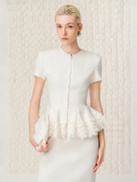 เสื้อเบลาซ์ผู้หญิง Scallop Peplum Celine