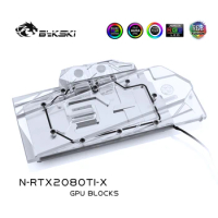 Bykski Water Block Use for NVIDIA GeForce RTX 2080Ti / 2080 Founders Reference Edition 11GB GDDR6 / Full Cover Copper Radiator