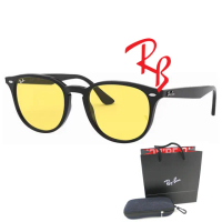 【RayBan 雷朋】亞洲版 舒適加高鼻翼 時尚太陽眼鏡 RB4259F 601/85 黑框抗UV夜視鏡片 公司貨