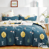 FOCA童話國度 加大-韓風設計100%精梳純棉三件式薄枕套床包組