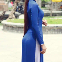 Vietnam Ao Dai Women Chiffon Dress Spring Cheongsam Long