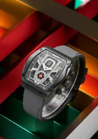Jam Tangan Pria EXTRI E1835 Original Chrono Aktif Tali Rubber Casing Stainless Steel Kaca Safir Taha