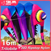 9KM 16sqm Huge Trilobite Kite Pilot Lifter Line Laundry Soft Inflatable Show Kite for Kite Festival 30D Ripstop Nylon with Bag