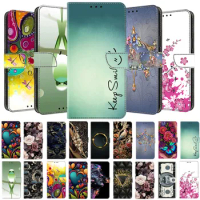 Fashion Pattern Leather Case For Samsung Galaxy S21 S22 S23 FE S24 Plus Note 20 Ultra 5G Wallet Card Holder Book Cover