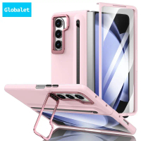 เคสป้องกันเลนส์แบบด้านสำหรับ Samsung Galaxy Z Fold7 Fold6 Z Fold5 Fold4 พร้อมปากกา เคสกระจกชุบเคลือบ