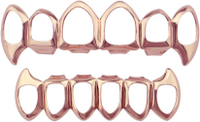 Psivika เปิดหน้า Grills 6ฟัน Grillz ด้านบนและด้านล่างชุดฮิปฮอปสำหรับฟันของคุณ