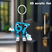 Acrylic Pixel 67 Keychain 2D Flat Pendant for Backpacks Keys Bag Charms