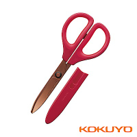 KOKUYO SAXA空氣彈力剪刀不沾黏輕量(鈦加工)-紅