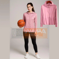 Jaket Olahraga Outdoor Lengan Panjang Uv Protection Bahan Milano Premium, Jaket Mesh Wanita Sport