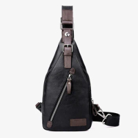 Luxury Brand Leather Men Chest Bag Casual Crossbody Bag For Man Sling Chest Pack Business Shoulder Bag Messenger Bag Male Bolsos