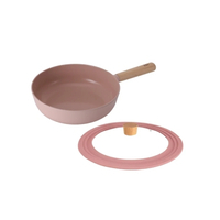 Neoflam Fika Pink 26cm中式炒鑊連玻璃蓋 - 粉紅色 (適用於電磁爐)