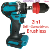 2in1 20+1 Torque Brushless Electric Screwdriver Rechargeable Cordless Electric Drill Screw Driver for Makita 18v Battery