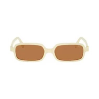Miu Miu Milk Rectangle Frame Sunglasses with Brown Lens Brown