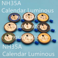 Japan Seiko NH35A Premium Mechanical Movement NH35 White Date wheel 24 Jewels Automatic Self-winding Calendar Luminous Display