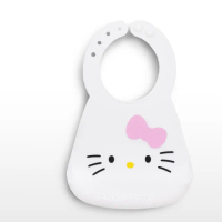 【Bumkins】寶寶矽膠圍兜(Hello Kitty)