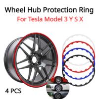 16/17/18/19/20/21inchs 4pcs Car Vehicle Wheel Rims Edge Protector Ring Tire Guard Strip Decor For Tesla Model3 Y S X Accessories