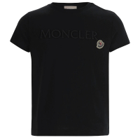 【MONCLER】春夏新款 童裝 胸前刺繡英文名&左臂品牌LOGO 短袖T恤-黑色(14A)