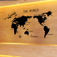 世界地圖墻貼紙 電視沙發墻學校教室背景裝飾 辦公室超大壁紙貼1入