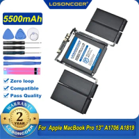 5500mAh A1819 Laptop Battery For APPLE A1819 A1706 MNQG2CH/A MLH12CH/A Original Laptop Battery For APPLE MacBook Pro 13