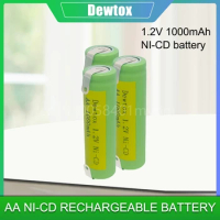 1.2V AA Rechargeable Battery AA 1000mAh Ni-Cd Batteries with welding tabs For Philips Electric Toothbrush Shaver