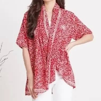 OUTER BATIK SYAL KANGAROO OUTER BATIK CARDIGAN ATASAN OUTER BERLENGAN BATIK MODERN WANITA OUTER BATI