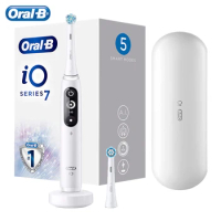 Oral-B Electric Toothbrush iO7 Rechargeable 3D Visible Timer Teeth 5 Modes Magnetic Charging Travel Case with Replacement Head