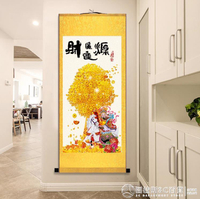 財神風水掛畫招財進寶風水財神圖文武財神供奉掛畫財源廣進財神爺