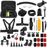 PULUZ 50 in 1 Action Camera Accessories Kits for GoPro HERO 9 8 7 6 5 4 3 2 1 GoPro / DJI Osmo Action Sport Cameras