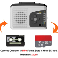 Ezcap Original Tape Walkman Cassette Player AM/FM Radio Record,Cassette To MP3 Converter To Micro SD Card Audio Capture Card Box