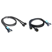 Cáp MCIO 8i sang 2 X SFF 8643, Cáp tốc độ cao PCIE Gen5, MCIO 8X sang Mini SAS HD SFF 8643, Thích hợ
