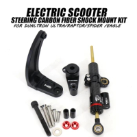 Electric Scooter Steering Stabilizer Carbon Fiber Damper, Mounting Bracket Kit for Dualtron Ultra 2 and Limited