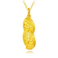 24K Yellow Gold Pendant Pure 999 3D Yellow Gold Peanut Necklace Pendant P6232