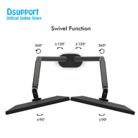 Dual Arm Monitor Mount Desk Stand,Fully Adjustable Aluminum Monitor Holder Gas Spring Monitor TV Mounting for 17-32'' OZ-2
