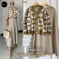 Set Rok Knit Wanita Setelan Rok Bahan Knit Premium Cream