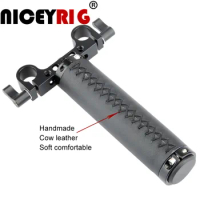 NICEYRIG 15mm Rod System dslr Camera Handle Stabilizer Camera Rig Leather Handle 15mm Rod Clamp Rail Grip Morsetto Release Cage