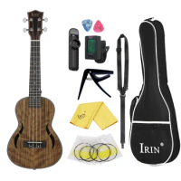 26 Inch 4 Strings Ukulele Walnut Body Guitarra Ukulele Hawaiian Ukulele with Tuner Strap Capo Strings Parts &amp; Accessorie