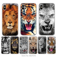 Case For Motorola Moto G7 G6 G5 plus Z3 Z4 E5 G6 play p30 note One power Soft Silicone TPU Lion Tiger leopard Phone Cover