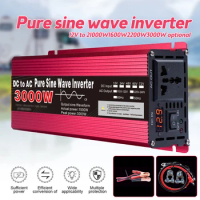 Portable Pure Sine Wave Inverter 12V 220V 24V 110V 1000W 1600W 2000W 3000W DC To AC Power Voltage Converter Car Solar Inverter