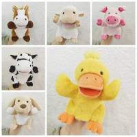 Animal Hand Puppets with Movable Open Mouths Soft Plush Hand Doll for Toddlers Kids for Storytelling Teaching