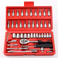 BỘ DỤNG CỤ 46 CHI TIẾT MỞ BU LÔNG ỐC VÍT ĐA NĂNG,BỘ DỤNG CỤ SỬA CHỮA (gồm 45 chi tiết +1 hộp đỏ)