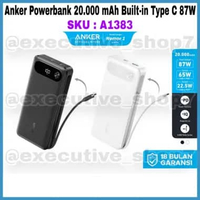 Anker Powerbank 20.000 mAh Built-in Type C 87W - SKU A1383 Black