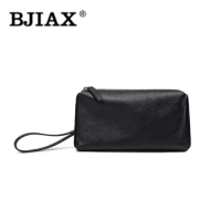 BJIAX Leather Long Wallet Men 2023 New Driver License One Card Bag Genuine Men Business Clutch Bag