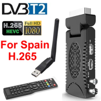 H.265 DVB T2 for Spain 1080 HD TDT Europe Terrestrial TV Receiver HEVC DVB-T2 H.265 HD Decoder EPG Set Top Box Scart Interface