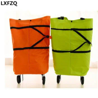 Oxford Doek foldable bag new reusable shopping bag trolley bags on wheels wheels Shopping Bag Cart eco