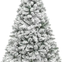 6-Ft Snow Flocked Artificial Christmas Tree Home Office Party Holiday Decoration